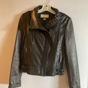 Michael Kors Soft Leather Motorcycle Style Jacket - Size S/P
